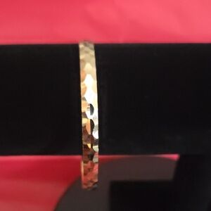 Gold Hammered Bangle Bracelet